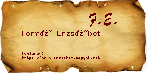 Forró Erzsébet névjegykártya