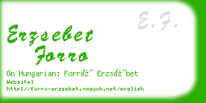 erzsebet forro business card