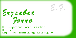 erzsebet forro business card
